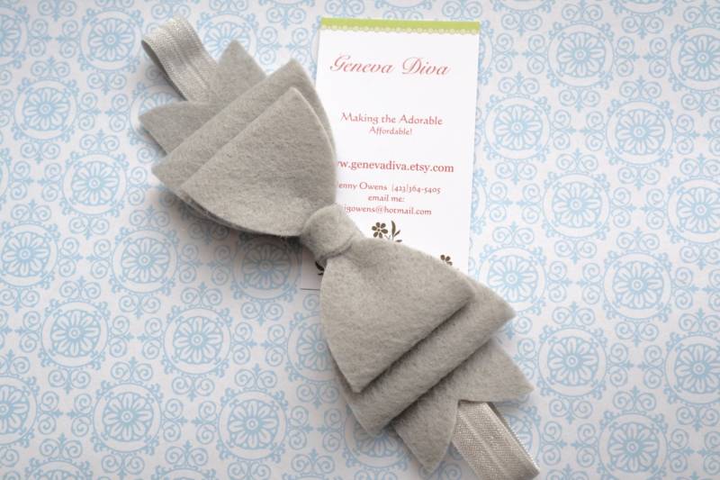 Neu - Graues Filz Stretch Haarband von GenevaDiva