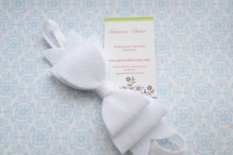 Neu-Weißes Filz Stretch Haarband von GenevaDiva