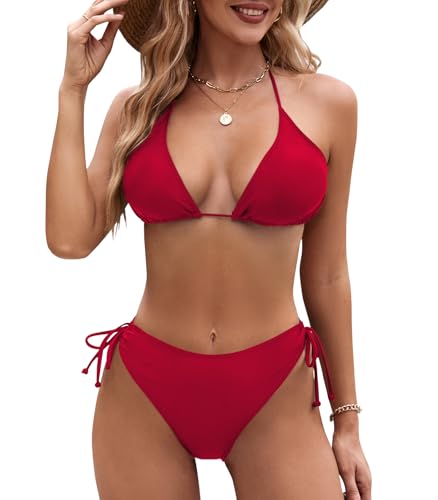 Genfien Damen Bikini Set V Ausschnitt Triangel Bikini Sexy Low Waist Bademode Zweiteiliger Badeanzug Swimsuit Genfien Damen Bikini Set V Ausschnitt Triangel Bikini Sexy Low Waist Bademode Zweiteiliger Badeanzug Swimsuit von Genfien