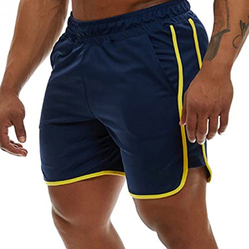 Genfien Herren Gittergewebe Sportlich Kurze Hose Laufen Trainieren Fitness Hosen Schnell Trocknend Kurze Sporthose Side Split Trainingsshorts von Genfien