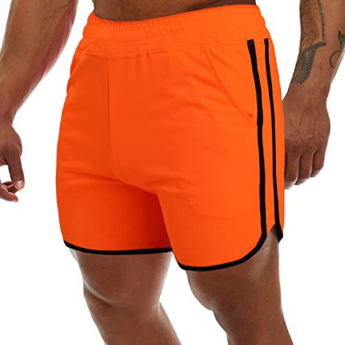 Genfien Herren Gittergewebe Sportlich Kurze Hose Laufen Trainieren Fitness Hosen Schnell Trocknend Kurze Sporthose Side Split Trainingsshorts von Genfien