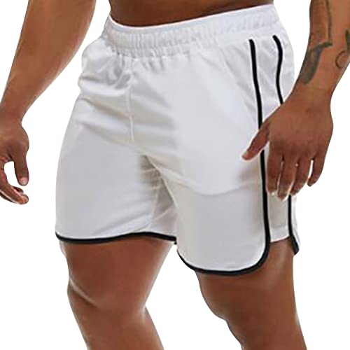 Genfien Herren Gittergewebe Sportlich Kurze Hose Laufen Trainieren Fitness Hosen Schnell Trocknend Kurze Sporthose Side Split Trainingsshorts von Genfien