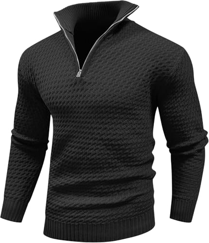 Genfien Herren Rollkragenpullover Zip Pullover 1/4 Reißverschluss Pullover Strickpullover Winterpullover Turtleneck Sweater Pulli Pullover Warm Langarmshirt Männer Business Pullover Basic Knitted Genfien Herren Rollkragenpullover Zip Pullover 1/4 Reißverschluss Pullover Strickpullover Winterpullover Turtleneck Sweater Pulli Pullover Warm Langarmshirt Männer Business Pullover Basic Knitted von Genfien