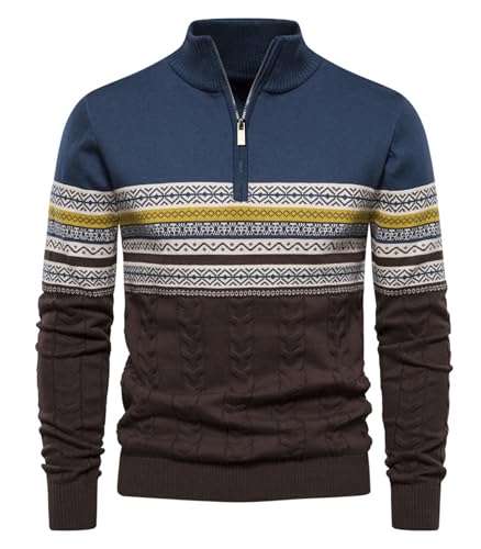 Genfien Pullover Herren Strickpullover 1/4 Zip Herren Rollkragenpullover Zip Pullover Strickpullover Turtleneck Sweater Pulli Weihnachtspullover für Männer Winter Thermo Pulli Langarm Genfien Pullover Herren Strickpullover 1/4 Zip Herren Rollkragenpullover Zip Pullover Strickpullover Turtleneck Sweater Pulli Weihnachtspullover für Männer Winter Thermo Pulli Langarm von Genfien