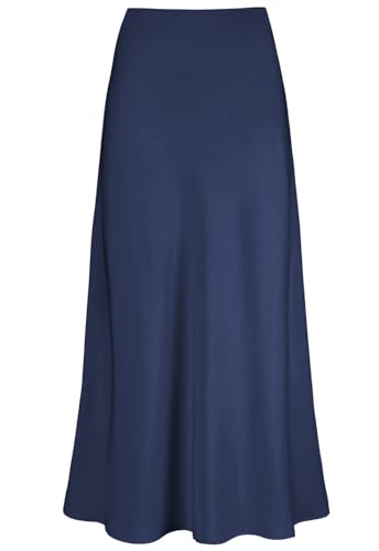 Genfien Röcke Damen Midi-Länge Elegant Röck Hohe Taille Damen Satin Röcke Mit Reißverschluss Midirock Versteckter Gummizug in der Taille Einfarbig Genfien Röcke Damen Midi-Länge Elegant Röck Hohe Taille Damen Satin Röcke Mit Reißverschluss Midirock Versteckter Gummizug in der Taille Einfarbig von Genfien