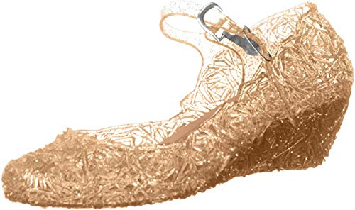 GenialES Prinzessin Gelee Partei Absatz-Schuhe Sandalen für Kinder Glanz Prinzessin Weihnachten Verkleidung Karneval Party Halloween Fest, Beige, Gr.31(Herstellergröße 33)/Länge190 von GenialES