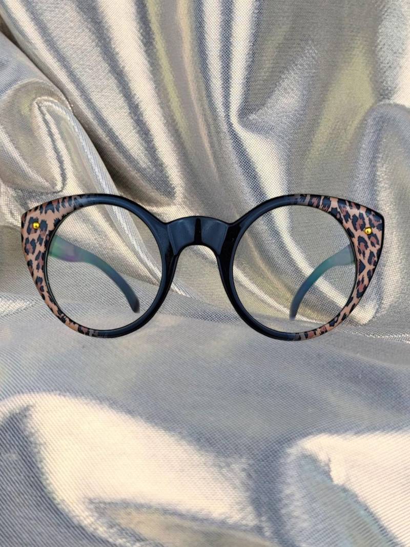 Runde Retro Vintage Brille Mit Leopardenmuster von GenieVintageBerlin