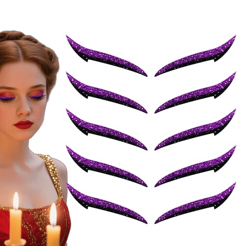 Augenliner Sticker,Lidschatten Wimpern Aufkleber - 10 Stück wasserfeste Augen Make Up Aufkleber, langanhaltende Lidschatten Streifen für Damen und Mädchen von Genikeer