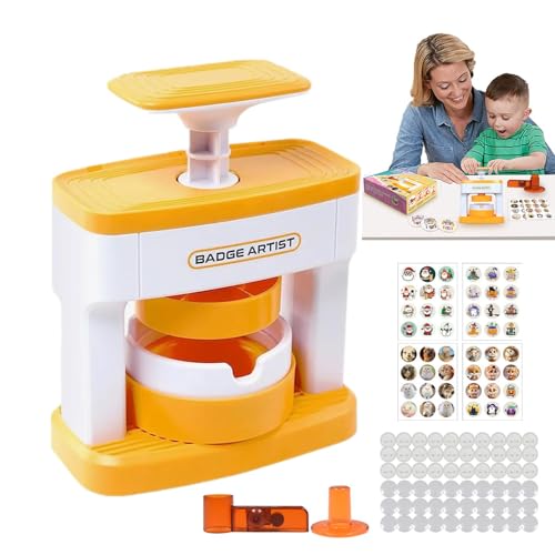 Genikeer Button Maker Badge Machine, DIY Badge Maker Machine Kit Mit 48-teiligen Knopfteilen, Pin Button Maker Press Machine, Einfach Zu Bedienende Button Press Machine Für Party Und Geschenke von Genikeer