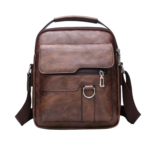 Genikeer Herren Messenger -Taschen für die Arbeit, kleine Messenger -Tasche für Männer - Umhängetasche mit großer Kapazität - Leichte Kapazität Leichtes Retro tragbares Brustpaket für Business Casual von Genikeer