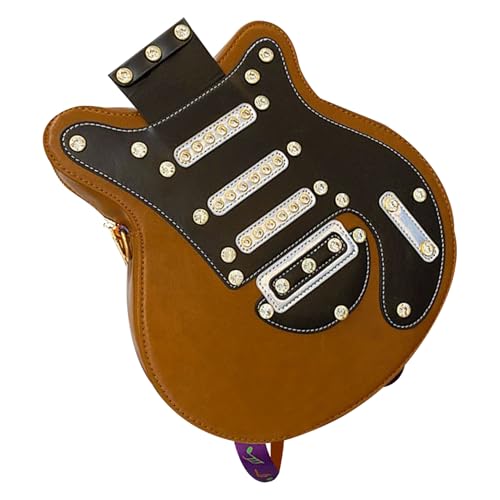 Genikeer Umhängetasche | Gitarrenform Rucksacktasche Tragetasche | Große Umhängetasche Mit Reißverschluss Vielseitige Handtasche Für Frauen Mädchen Handy Notizbücher Täglicher Einsatz von Genikeer