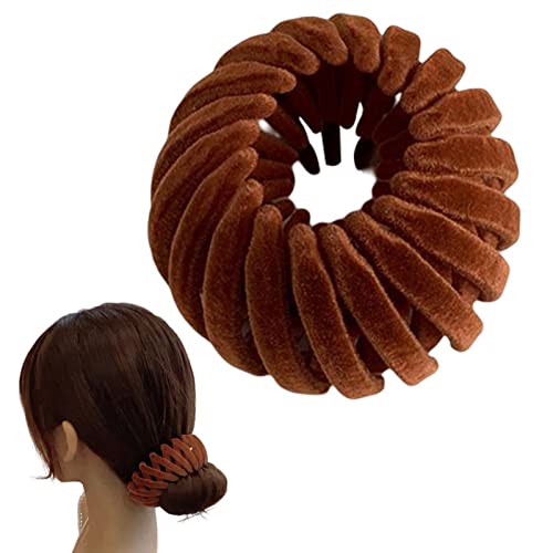 Genikeer Vogelnest Haarspangen - Samt Erweiterbare Pferdeschwanz Halter Haarklammern, Lazy Bird's Nest Plate Haarnadel Haarschmuck, Bun Maker Clip Werkzeug Für Frauen Mädchen von Genikeer