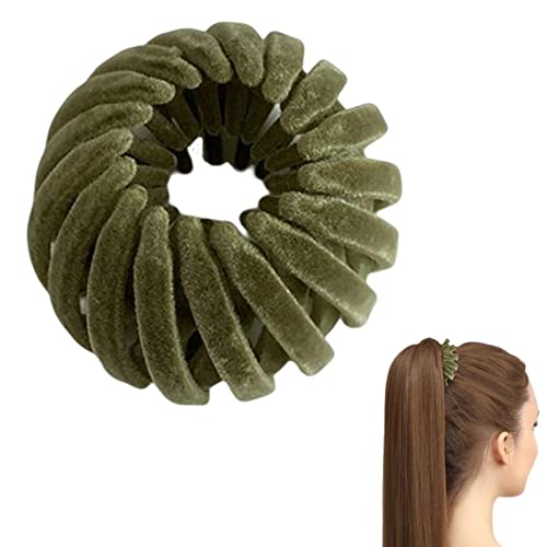 Genikeer Vogelnest Haarspangen - Samt Erweiterbare Pferdeschwanz Halter Haarklammern, Lazy Bird's Nest Plate Haarnadel Haarschmuck, Bun Maker Clip Werkzeug Für Frauen Mädchen von Genikeer