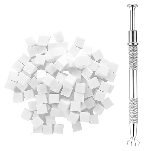 Nagelschwämme | 200 Stücke Gel Nagelschwämme Mit Greifstift,Maniküre Verschmelzung Schönheitssalon Werkzeug Für Mütter Mädchen Frauen Freunde Familie von Genikeer