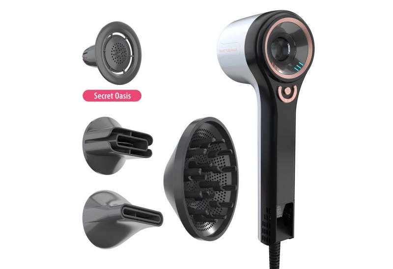 Genius Haartrockner Genius Invictus Hair D7 Ionen Haartrockner 5 tlg, Reise, 1600,00 W, extra langes 2,6 Meter Stromkabel, inklu. Pflege- & Duftaufsatz, innovative negative Ionen-Technologie von Genius