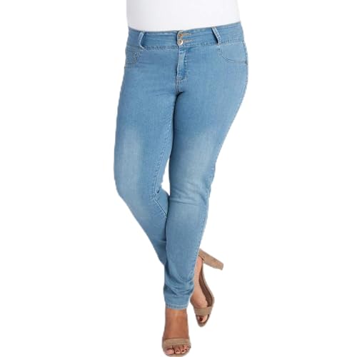 Genius Jeans | Hellblau | Jeggins | elastisch Dank des Flex Tech Denim-Stoffes | Style Einer Designer-Jeans | Größen: 32-42 und 44-50 Immer Größe 44-50 von Genius