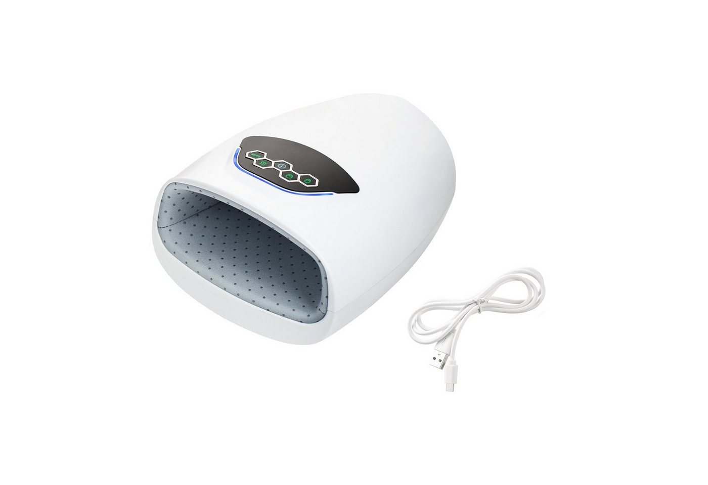 Genius Massagegerät Genius Akku Handmassagegerät mit Wärmefunktion Kompression 2 tlg, 2-tlg., Akku Laufzeit bis 90 Min 3 Modi Wärme Funktion zur Entspannung von Genius