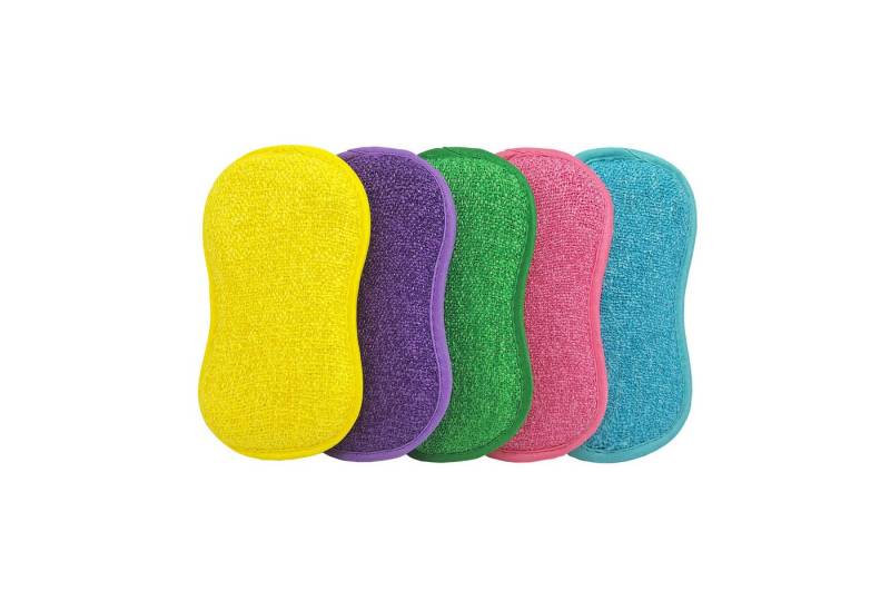 Genius Reinigungsschwamm 2in1 Mikrofaser Schwämme, Set 5-tlg., 60% saugfähiger als herkömmliche Schwämme von Genius