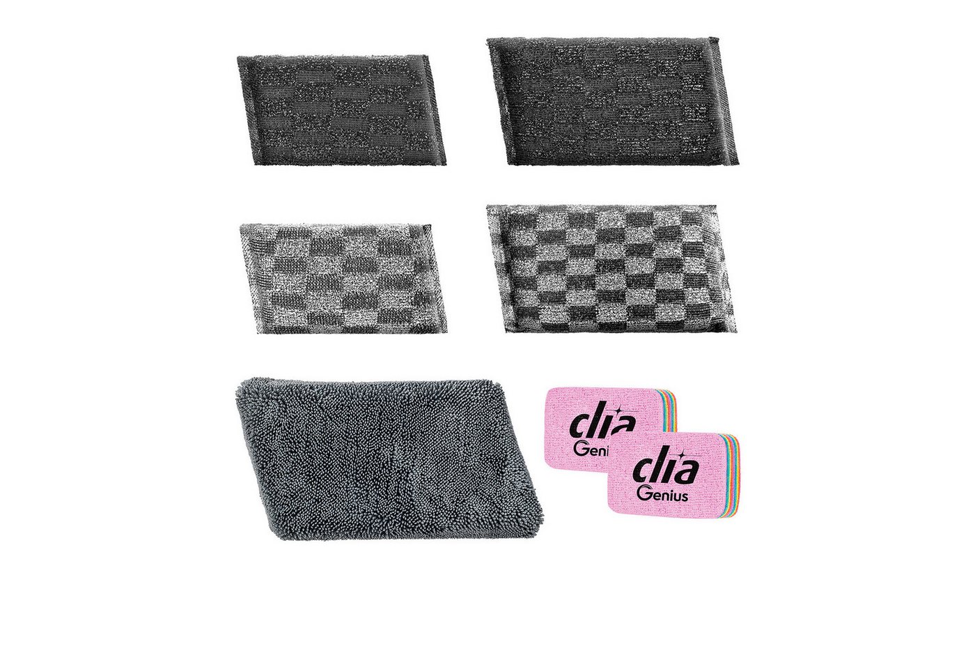 Genius Reinigungsschwamm Genius Clia Genie 2 in 1 Putzschwamm 7er Set, integriertes Spülmittel von Genius