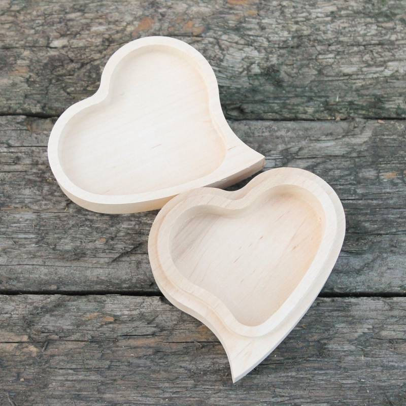 Herz-Box Aus Unbehandeltem Holz 8 cm - Mit Deckel Ohne Scharniere Herz-Box Aus Unbehandeltem Holz 8 cm - Mit Deckel Ohne Scharniere von GeniusesOfWood