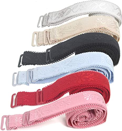 Genmoral 6 Paar / 9 Paar Blumenmuster Verstellbarer BH-Träger Zubehör Ersatz Schultergurt, 6 Paar (6 Farben), Breite 1.5 cm von Genmoral