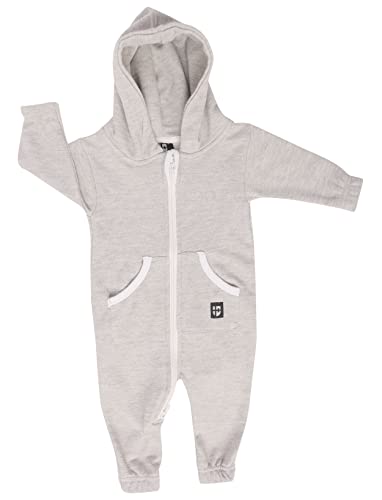 Gennadi Hoppe Baby Jumpsuit Strampler Mädchen Einteiler Jungen Overall Babyanzug Schlafanzug Spielanzug Bodyanzug Onesie Body Baumwolle weich süß niedlich schlicht leicht bequem hellgrau H7897 50 von Gennadi Hoppe