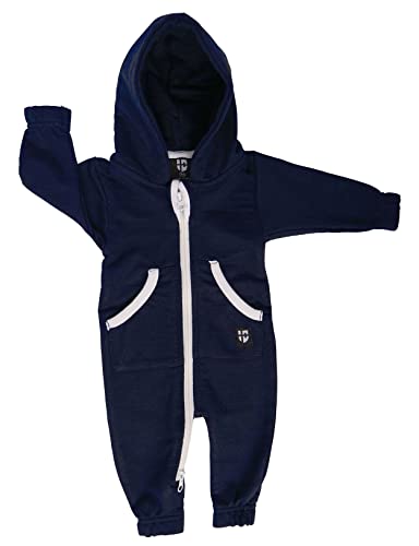 Gennadi Hoppe Baby Jumpsuit Strampler Mädchen Einteiler Jungen Overall Babyanzug Schlafanzug Spielanzug Bodyanzug Onesie Body Baumwolle weich süß niedlich schlicht leicht bequem blau blauer H7937 74 von Gennadi Hoppe