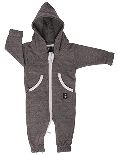 Gennadi Hoppe Baby Jumpsuit Strampler Mädchen Einteiler Jungen Overall Babyanzug Schlafanzug Spielanzug Bodyanzug Onesie Body Baumwolle weich süß niedlich schlicht leicht bequem grau grauer H7907 68 von Gennadi Hoppe