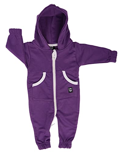 Gennadi Hoppe Baby Jumpsuit Strampler Mädchen Einteiler Jungen Overall Babyanzug Schlafanzug Spielanzug Bodyanzug Onesie Body Baumwolle weich süß niedlich schlicht leicht bequem lila H7914 68 von Gennadi Hoppe