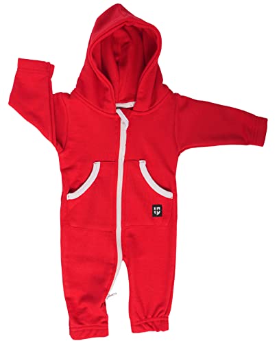 Gennadi Hoppe Baby Jumpsuit Strampler Mädchen Einteiler Jungen Overall Babyanzug Schlafanzug Spielanzug Bodyanzug Onesie Body Baumwolle weich süß niedlich schlicht leicht bequem rot roter H7918 50 von Gennadi Hoppe