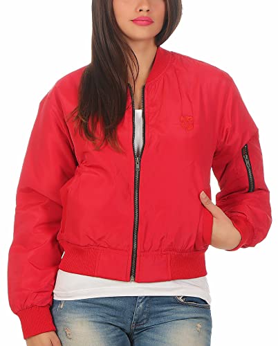 Gennadi Hoppe Damen Bomber Jacket Bomberjacke Pilotenjacke, D7359 rot L von Gennadi Hoppe