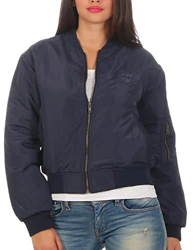 Gennadi Hoppe Damen Bomber Jacket Bomberjacke Pilotenjacke, D7373 Navy M von Gennadi Hoppe