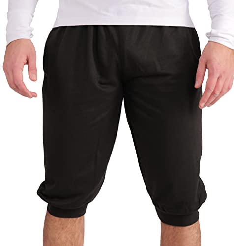 Gennadi Hoppe Herren 3/4 Jogginghose Trainingshose Sporthose Bermuda Sport Shorts Kurze Hose Capri Hose, H6634 schw.M von Gennadi Hoppe