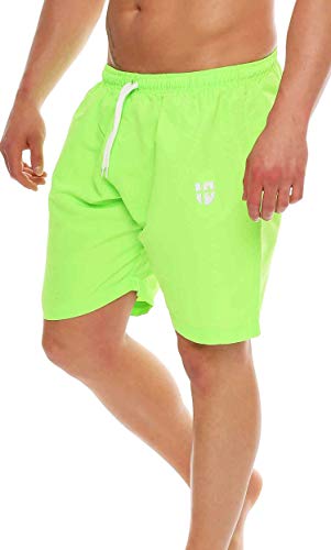 Gennadi Hoppe Herren Badeshorts Lange Badehose Strand Shorts Boardshorts H6527 n-grün XL von Gennadi Hoppe