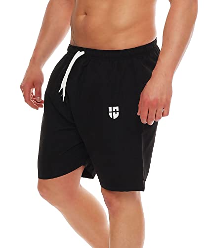 Gennadi Hoppe Herren Badeshorts Lange Badehose Strand Shorts Boardshorts H6776 schwarz XXL von Gennadi Hoppe