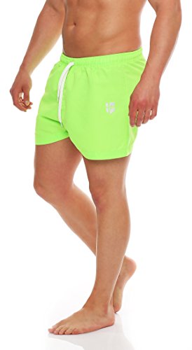 Gennadi Hoppe Herren Badeshorts kurz Badehose Strand Shorts Boardshorts, H6511 n-grün XS von Gennadi Hoppe