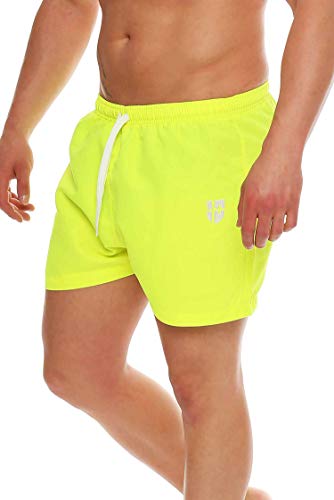 Gennadi Hoppe Herren Badeshorts kurz Badehose Strand Shorts Boardshorts, H6519 n-gelb M von Gennadi Hoppe