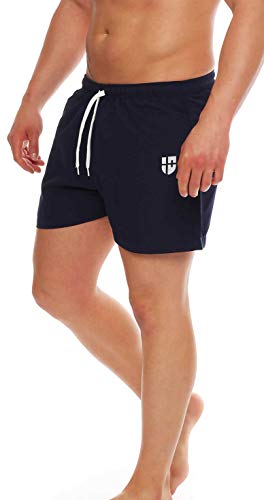 Gennadi Hoppe Herren Badeshorts Männer Badehose Jungen Schwimmhose Schwimmshorts Boardshorts Bademode swimming Wasser Shorts sportlich leicht lässig klassisch modern stylisch kurz blau blaue 2XL H6552 von Gennadi Hoppe
