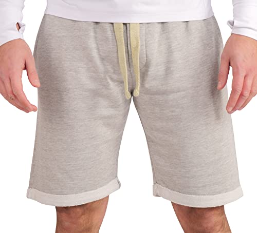 Gennadi Hoppe Herren Shorts Männer Gym Bermuda Kurze Hose Sporthose Jungen Sommer Sportshorts Freizeithose Baumwolle weich bequem leicht lässig luftig modern sportlich praktisch hellgrau H8187 L von Gennadi Hoppe