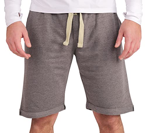 Gennadi Hoppe Herren Shorts Männer Gym Bermuda Kurze Hose Sporthose Jungen Sommer Sportshorts Freizeithose Baumwolle weich bequem leicht lässig luftig modern sportlich praktisch grau graue H8201 M von Gennadi Hoppe