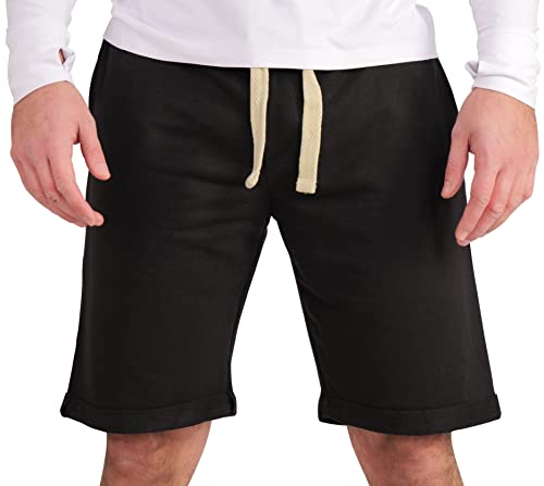 Gennadi Hoppe Herren Shorts Männer Gym Bermuda Kurze Hose Sporthose Jungen Sommer Sportshorts Freizeithose Baumwolle weich bequem leicht lässig luftig modern sportlich praktisch schwarz H8191 M von Gennadi Hoppe