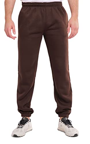 Gennadi Hoppe Herren Trainingshose Männer Sporthose Jogginghose Sweatpants Relaxhose Jogger Baumwolle kuschelig weich dehnbar bequem warm sportlich lässig modern elastisch H6423 braun braune S von Gennadi Hoppe