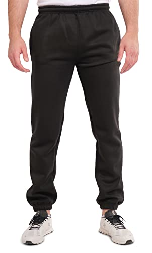 Gennadi Hoppe Herren Trainingshose Männer Sporthose Jogginghose Sweatpants Relaxhose Jogger Baumwolle kuschelig weich dehnbar bequem warm sportlich lässig modern elastisch H6435 schwarz Schwarze S von Gennadi Hoppe