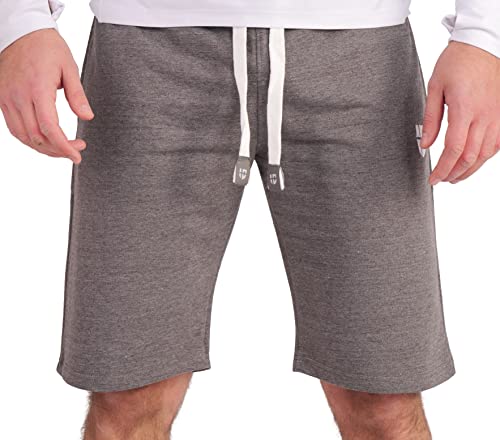 Gennadi Hoppe Herren Shorts Männer Gym Bermuda Kurze Hose Sporthose Jungen Sommer Sportshorts Freizeithose Baumwolle weich bequem leicht lässig luftig modern sportlich praktisch grau graue H6685 L von Gennadi Hoppe