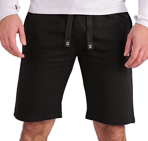 Gennadi Hoppe Herren Shorts Männer Gym Bermuda Kurze Hose Sporthose Jungen Sommer Sportshorts Freizeithose Baumwolle weich bequem leicht lässig luftig modern sportlich praktisch schwarz H6690 S von Gennadi Hoppe