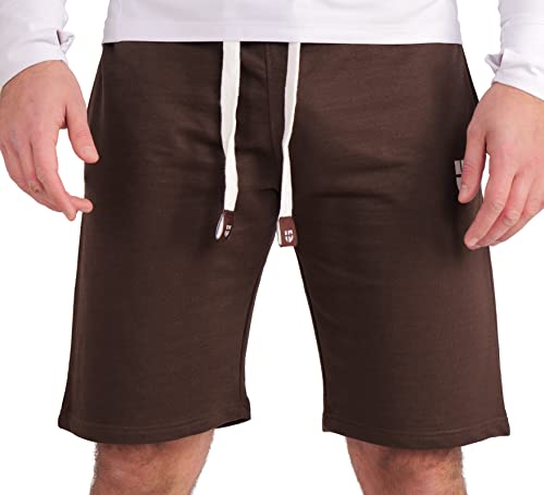 Gennadi Hoppe Herren Shorts Männer Gym Bermuda Kurze Hose Sporthose Jungen Sommer Sportshorts Freizeithose Baumwolle weich bequem leicht lässig luftig modern sportlich praktisch braun braune H6721 XL von Gennadi Hoppe