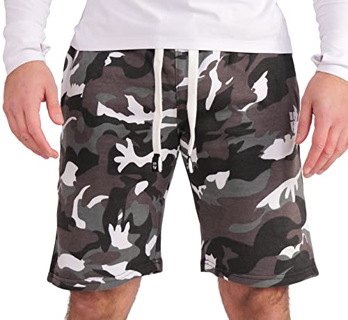 Gennadi Hoppe Herren Sweat Cotton Shorts Berti Bermuda Sweatpant Sport Short H7551 ca-gr M camo grau von Gennadi Hoppe