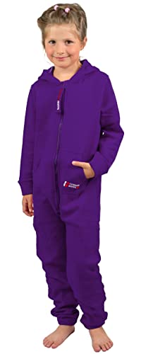 Gennadi Hoppe Kinder Jumpsuit - Jungen, Mädchen Onesie Jogger Einteiler Overall Jogging Anzug Trainingsanzug H8398 lila 98-104 von Gennadi Hoppe