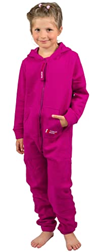 Gennadi Hoppe Kinder Jumpsuit - Jungen, Mädchen Onesie Jogger Einteiler Overall Jogging Anzug Trainingsanzug H8405 pink 110-116 von Gennadi Hoppe