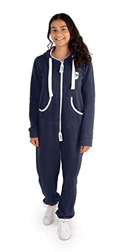 Gennadi Hoppe Kinder Jumpsuit Overall Jogger Trainingsanzug Mädchen Anzug Jungen Onesie H6263 blau 3-4 von Gennadi Hoppe